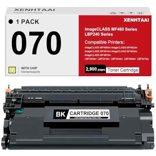 070 Black Toner Cartridge 070 Toner Cartridge Compatible for Canon imageCLASS MF465dw MF462dw LBP247dw LBP247dw Printers (2,900 Pages)