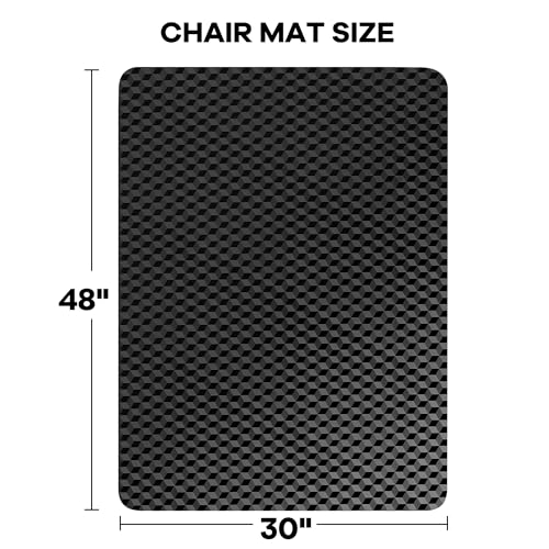 BesWin 30x48 inch Chair Mat for Low-Pile Carpets, Thick PVC Carpet Protector for Office & Gaming Chairs (Black)