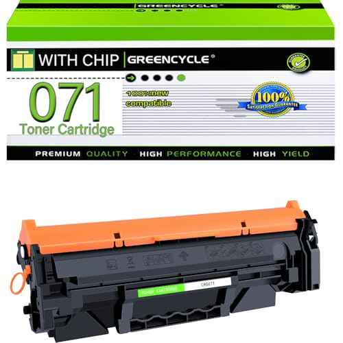 greencycle Compatible Replacement for Canon CRG 071 CRG-071 Black Toner Cartridge LBP122dw LBP122 LBP120 MF270 Mf272dw Mf273dw Mf275dw(1Pk,with chip Show Ink Level)