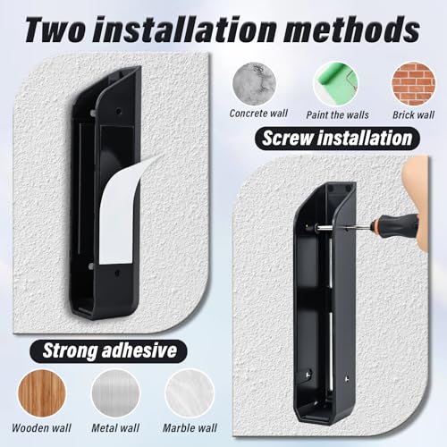 LIUXINYJEE Black Bathroom Wall Scale Holder – Wall Mount Scale Organizer with Adhesive & Screws