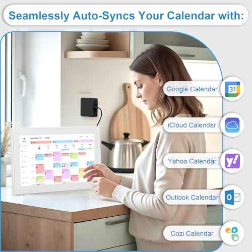 15.6 Inch Digital Calendar Wall Touchscreen&Chore Chart, 32GB Electronic Calendar+ Smart Family Planner, 1920*1080 HD Interactive Display For Your 2025 Daily Schedules, Wall and Desk Mountable