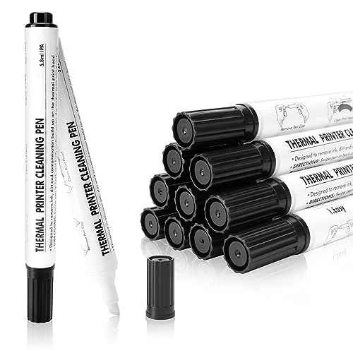 Thermal Printer Cleaning Pen, Universal Thermal Print Head Cleaning Kit for POS & Card Printer, Thermal Receipt (12PCS)
