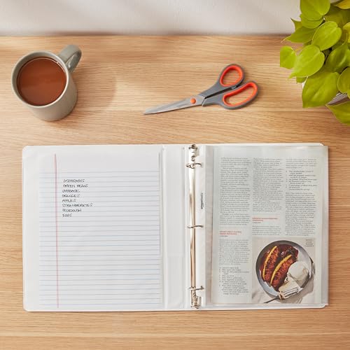 Amazon Basics 3-Ring Binder 1-Inch White with Pockets, Customizable, 1-Pack