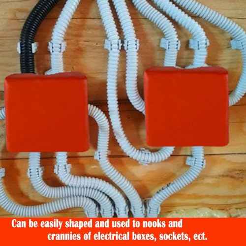 Electrical Putty Pads Fire Barrier Moldable Fire Putty Pads Adhesive Putty for Wall Firestop Pads for Sockets Openings Electrical Box 7-1/2 inch (12)