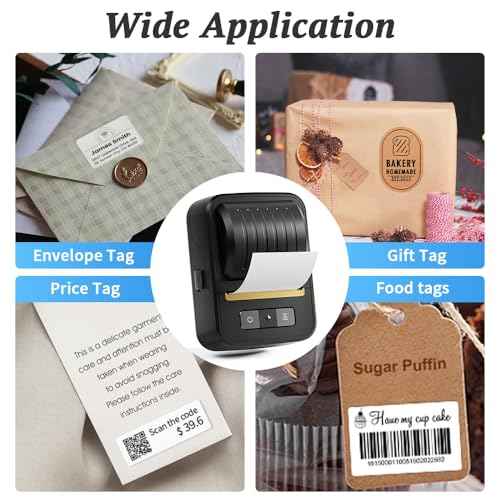 Mini Label Printer, Label Maker, Sticker Maker Machine, Bluetooth Thermal Address Label Printer for Small Business, Barcode, Address, Logo, Clothing, Sticker Printer for Phones & PC