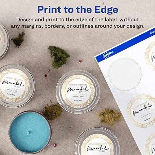 Avery Round Labels, Sure Feed Technology, 1.5" Diameter, 1,000 Glossy White Labels (36493)