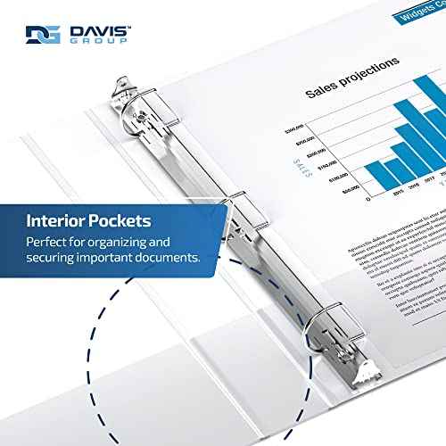 Easyview Premium 3-Ring Binders with Clear-View Covers and D Rings, Binders for School or Office, 1.5 Inch, Pack of 6, White