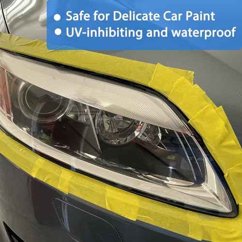 Yellow Painters Tape, Automotive Masking Tape - Yellow Masking Tape for Walls Painting, DIY Crafting, Labeling, Art, Car - 1.88 Inch x 55 Yards x 10 Rolls