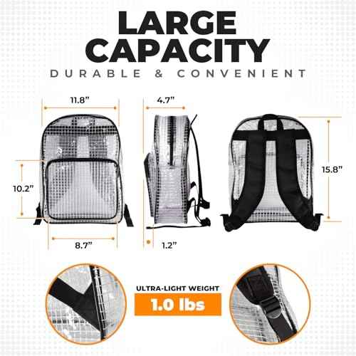 Engineer Bag -15.7 Inches Transparent Cleanroom Tool Backpack Simple Style (16 Liters)
