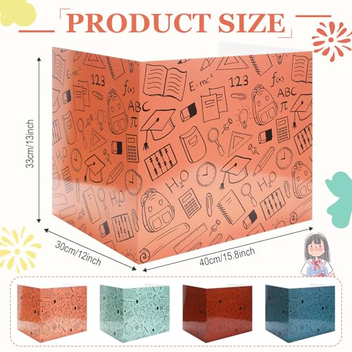 Crtiin 24 Pcs Desk Dividers for Students Privacy Folders Dark Color - Cardboard Classroom Desk Privacy Shields