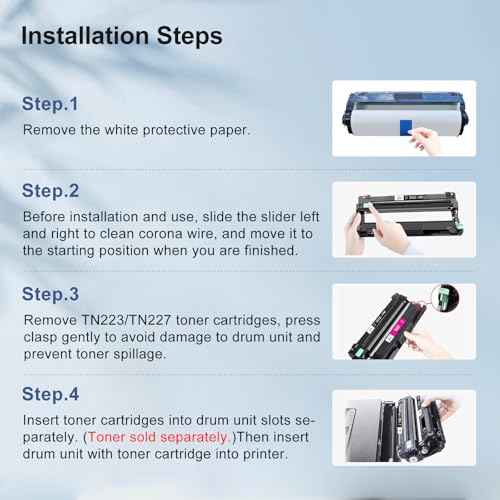 1-Pack DR223CL DR-223CL Drum Unit Universal Black Cyan Magenta Yellow Replacement for Brother DR223CL DR223 Work with Brother HL-L3270CDW Toner MFC-L3770CDW DCP-L3510CDW (1-Pack, Universal BK/C/M/Y)