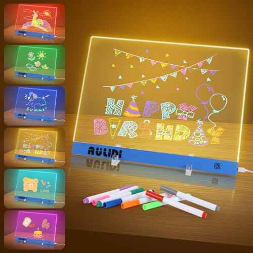 16" Lumiboard Led Drawing Board for Kids, Acrylic Dry Erase Led Note Board with Colors, Message Note Board, LED Writing Pad for Kids Room/Store/Office Ideal Christmas Gift for Festival Decoration
