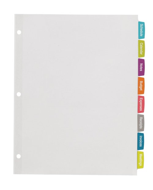 Avery Big Tab Printable White Label Dividers with Easy Peel, 8 Tabs, 20 Sets (14435)