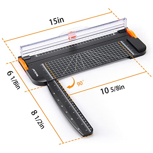 WORKLION Paper Trimmer B - A4 Craft Cutter with Safety Blade, 12 Inch Black Office & School Use