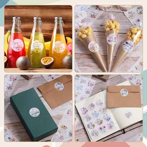 600 Pcs Bible Verse Stickers, 24 Styles Floral Scripture Stickers Christian Religious Inspirational Decals for Crafts Cards Envelope Seals and Christian Party,1.5 Inch