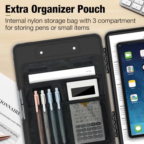 Sooez Toughest Clipboard with Storage & Pen Pouch - Black + Gray Corner
