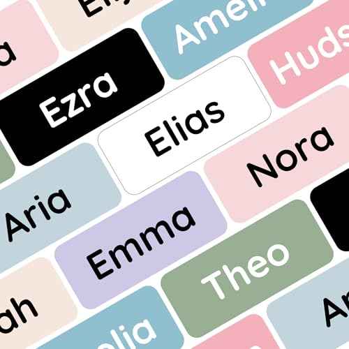 Personalized Name Labels for Kids (180) ? Custom Waterproof & Durable Stickers for Clothing, Daycare, Office & School Supplies - Solid Color