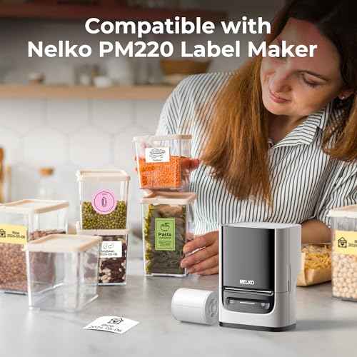 Thermal Labels for Nelko PM220 Label Maker, 2 inch (50mm) Round Thermal Label, Waterproof, Multi-Purpose Tab Tape, 1 Roll of 150 Self-Adhesive Thermal Paper (White)