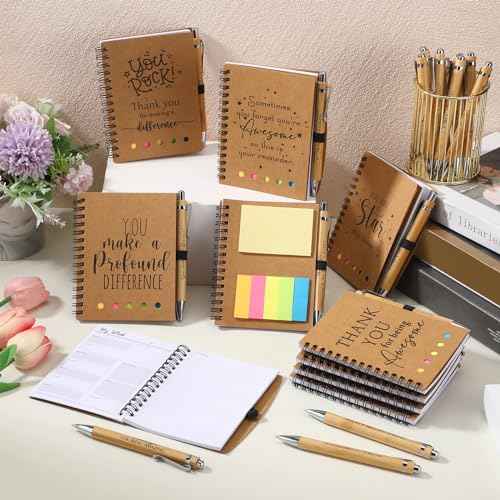 Tellingyou 20 Set Employee Appreciation Gifts Inspirational Spiral Notebooks with Motivational Pens Small Notepads for Coworkers Staff Team Volunteer Teacher Thanksgiving Christmas Thank You Gifts