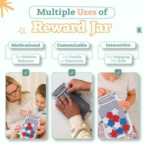 The Original Star Jar- Star Jar Reward Chart for Kids, Star Chart for Potty Training, Chore Chart for Kids Reward Jar, Magnetic Reward Jar Classroom, Reward Jars for Kids (Superhero Collection)