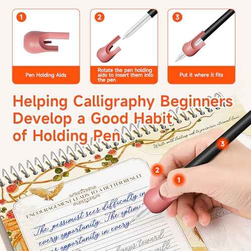 TIME X Grooved Cursive Handwriting Workbook Kit - Cursive Handwriting Workbook for Kids 8-12 and Adults - 3Pcs Magic Reusable Handwriting Workbook with Detachable Quote Postcards - 12.6"x10.6"