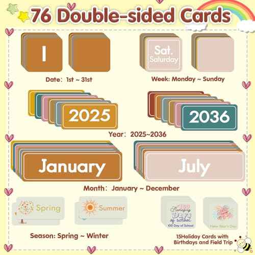 Classroom Calendar Pocket Chart for Kids Learning, Boho Classroom Calendar Decor with Special Educational Cards Teacher and Classroom Must Have Supplies