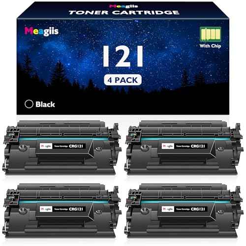 CRG 121 Toner Cartridge Compatible Replacement for Canon 121 Black Toner Cartridge CRG-121 CRG121 for Canon imageCLASS D1620 D1650 1620 1650 Printer Ink (4-Pack)