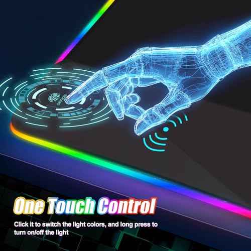 ToLuLu Wireless Charging RGB Gaming Mouse Pad, 15W LED Mouse Mat with 30W Charger, 14 Light Modes Large Mousepad Wrist Support, Non-Slip Rubber Base Desk Mat Computer PC Keyboard Pad XXL, Cool Black