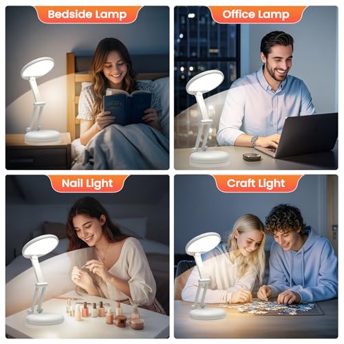 One Fire White Rechargeable Desk Lamp 3600mAh Battery Operated Portable Light