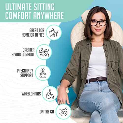 Premium Foldable Piriformis Seat Cushion - Piriformis Pain and Sciatic Pain Relief Cushion - for Home & Office Use, Perfect for Travel or Driving