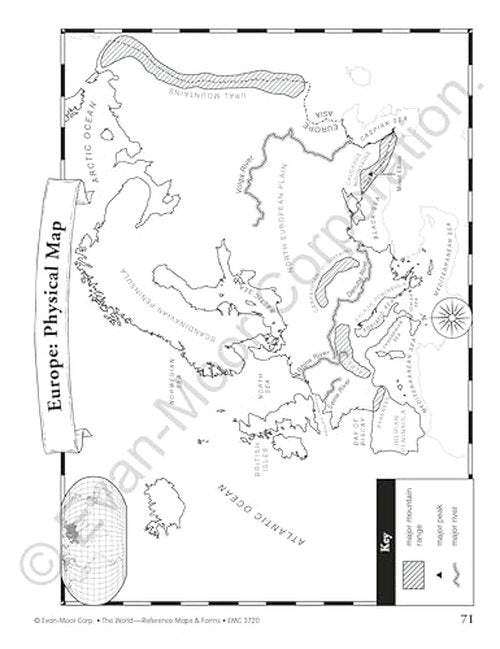 Evan-Moor Educational Publishers The World: Reference Maps & Forms Book (World & U.S. Maps)