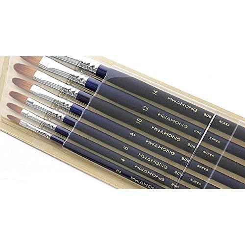 Artists Oil Acrylic Painting Brushes Set Hwahong 800 (7 Counts)