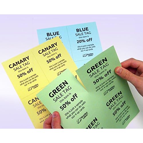 NextDayLabels - 8-1/2" x 11" Laser/Inkjet Postcards 4 Per Page, (4-1/4" x 5-1/2" Each Card | Blue, 1000 Cards)