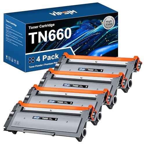 TN660 Toner Cartridge Brother Printer - Replacement with Brother TN 660 TN-660 TN630 High Yield to use with HL-L2380DW HL-L2320D HL-L2340DW DCP-L2540DW MFC-L2700DW MFC-L2720DW Printer (Black, 4 Pack)