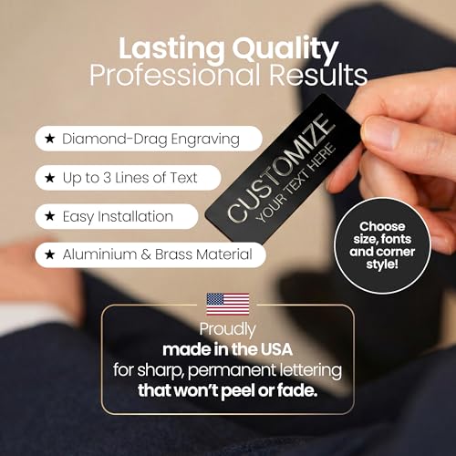 Custom Engraved Name Plates - Brass & Aluminum, 1x3 / 1x4 Inch, Personalized Trophy & Office Plaques