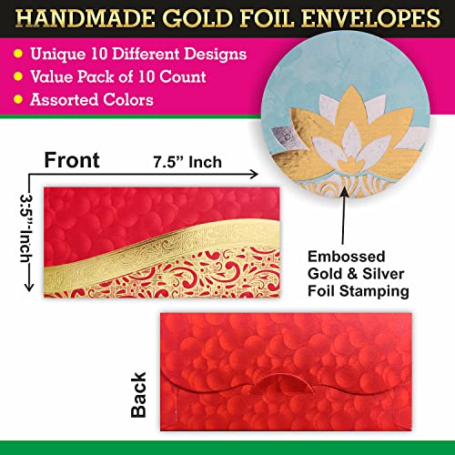 Premium Handmade Assorted Gift Envelopes - Pack of 10 for Celebrations & Special Occasions