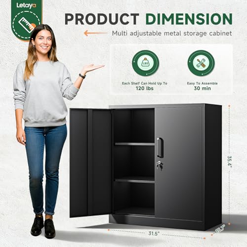 Metal Storage Cabinets with Lock, Small Locker Steel Cabinets,