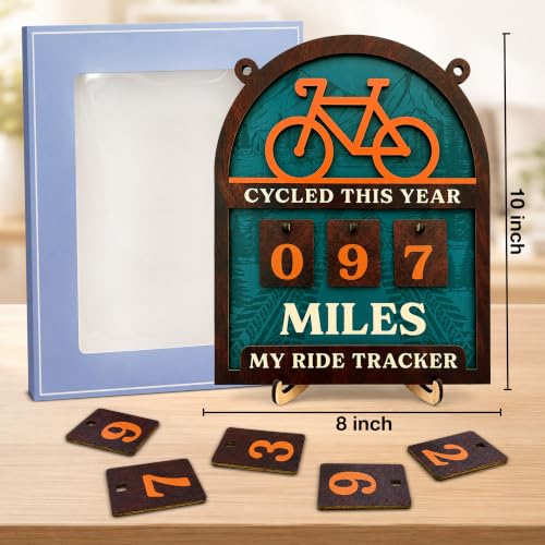 Miles Cycled This Year Tracker Sign - Cycling Gift (HDKY) Cycled Variant