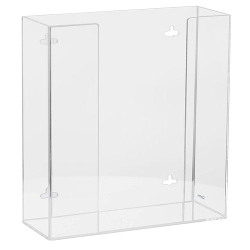 Kantek Wall Mounted Acrylic Glove Box Holder Dispenser, Double (2) Box Capacity, for Use in Food Service, Healthcare, Hospitals, Restaurants, 10.3" x 3.8" x 10.7", Clear