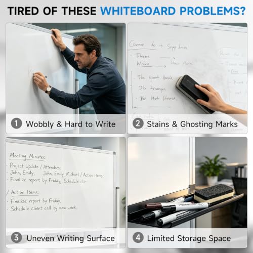 Suodun Black 48x36 Inch Double-Sided Magnetic Rolling Whiteboard