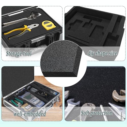 Black Packing Foam Sheets- 8PCS Cuttable Polyurethane Pads Cushioning
