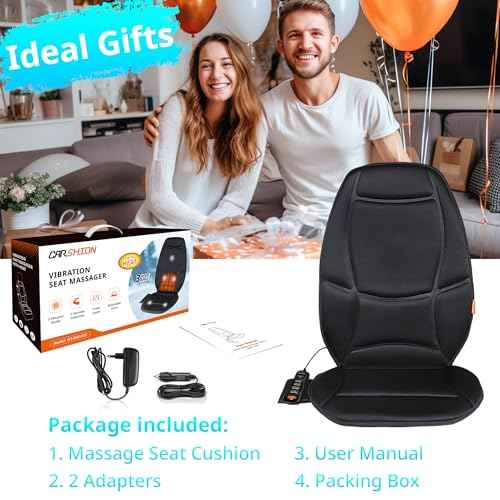 Massage Seat Cushion with Heat,Back Massager for Chair Back Massager Heated Seat Cover Massage Chair Pad for Pain Relief Home Office Use