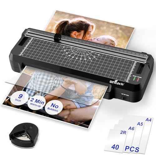 9 inch Laminator Machine with 40 Laminating Sheets, 4-in-1 Thermal Laminator with Paper Trimmer & Corner Rounder, 2-Min Fast Warm Up, Hot & Cold Laminating Machine 8.5 x 11 for Office School Home