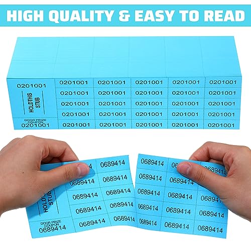 Kosiz 504 Sheets 25 Bid Raffle Ticket with Different Numbers Per Sheet Chinese Auction Tickets for Events Church Basket Auction Silent (Blue)