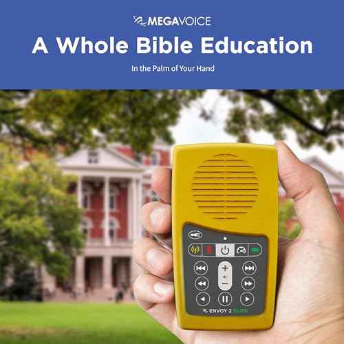 New International Version (NIV) Anglicized by Biblica Narrated by David Suchet MegaVoice Gold Edition Handheld Solar Powered Audio Bible Player with Commentary, Hymns, and FM Radio