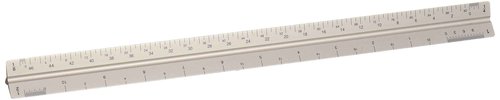 ALVIN Aluminum Architect Triangular Scale Model 2200M-1 Ruler for Drafting and Drawing, Great for Students and Professionals, Architects and Drafters, Anodized Aluminum - 12 Inches