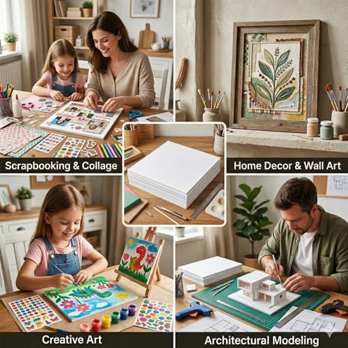 KICPEG 8x10 Inch White Foam Boards 10 Pack - Double Sided Craft & Presentation Signboards