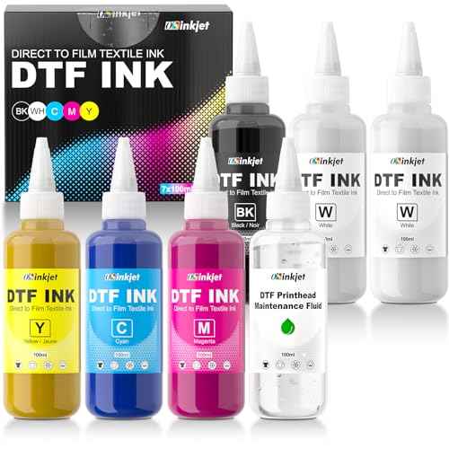 Premium DTF Ink 600ml, DTF Printer Ink Refill for DTF Printers ET-8550 XP 15000 L1800 L805 R1390 R2400 D570, Heat Transfer Printing Ink Set 100ml* 6 & DTF Printhead Moisturizing Fluid 100ml