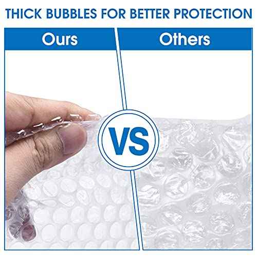 Bubble Cushioning Wrap Roll, Sumono 12 Inch x 72 Feet Total [2 Rolls of 36 Feet] Bubble Roll Perforated 12 Inch Included 20 Fragile Sticker Label