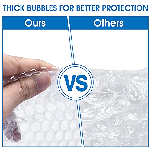 Sumono Bubble Cushion Wrap Roll 12in x 36ft (2 Rolls, 72ft Total) with Fragile Stickers